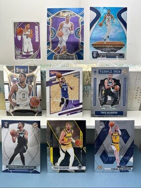 Tyrese Haliburton Rookie card in lot of 8 + Sticker card (Kings, Pacers)